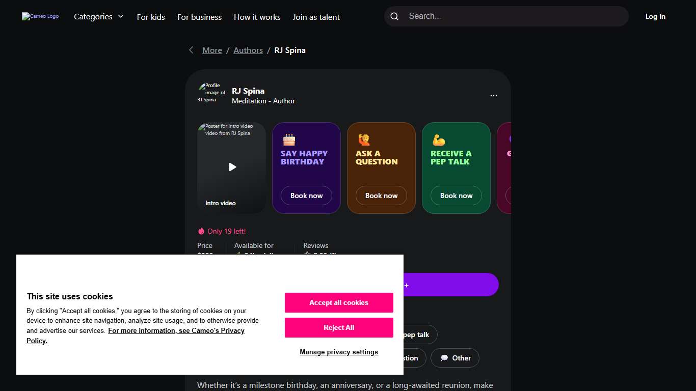 RJ Spina – Bio, Birthday, Age, Video | Cameo